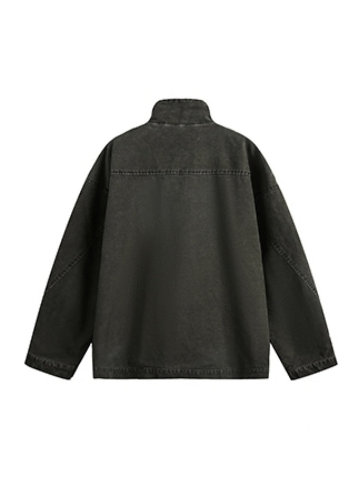 BLACK BB】Dull navy base denim line loose style jacket BK0066 – HI 