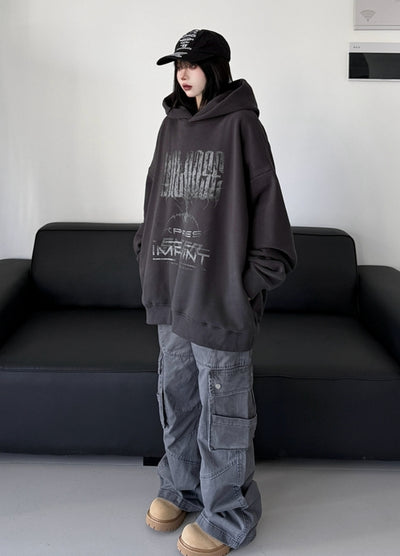 【W3】Front wild design pullover hoodie  WO0096