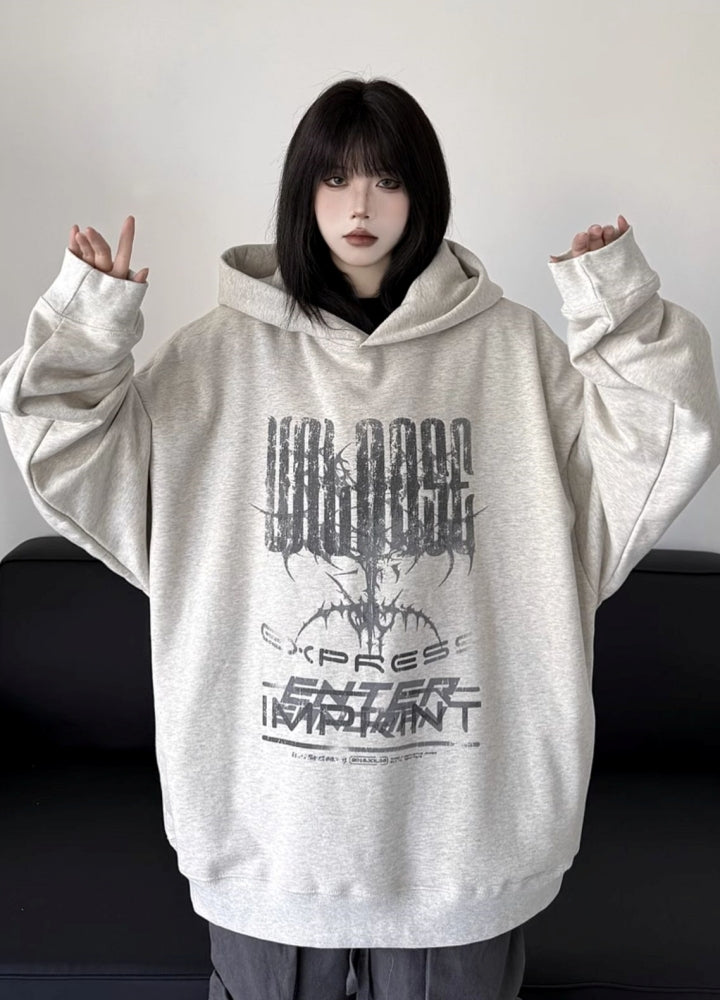 【W3】Front wild design pullover hoodie  WO0096