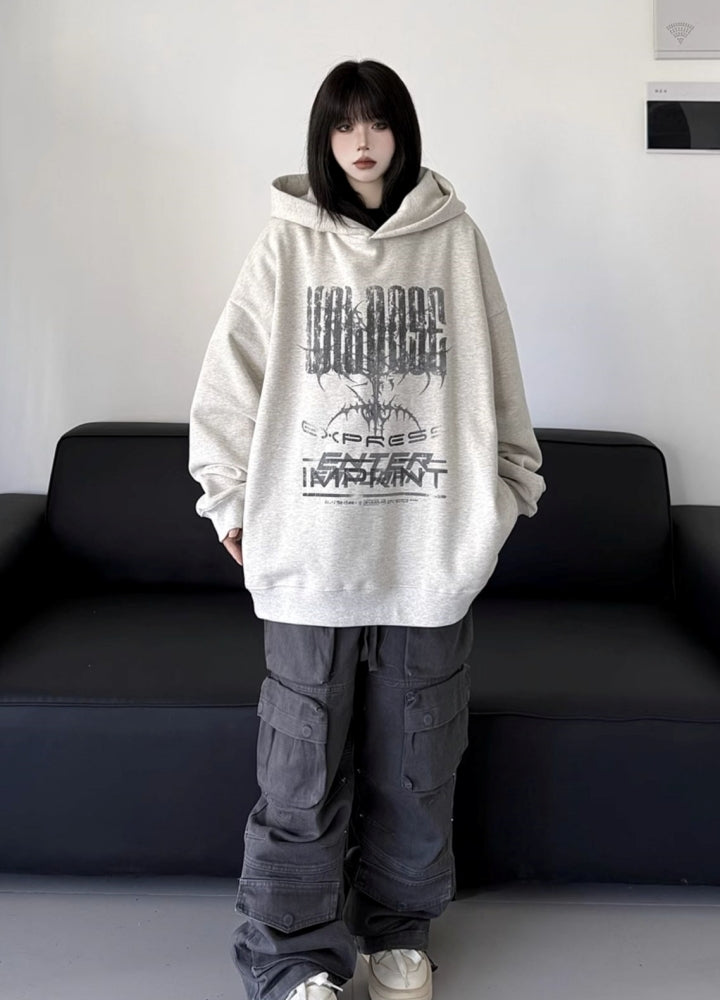 【W3】Front wild design pullover hoodie  WO0096