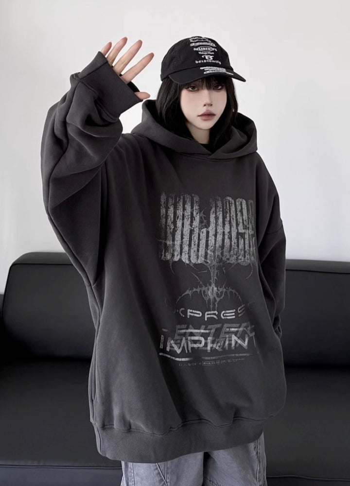 【W3】Front wild design pullover hoodie  WO0096