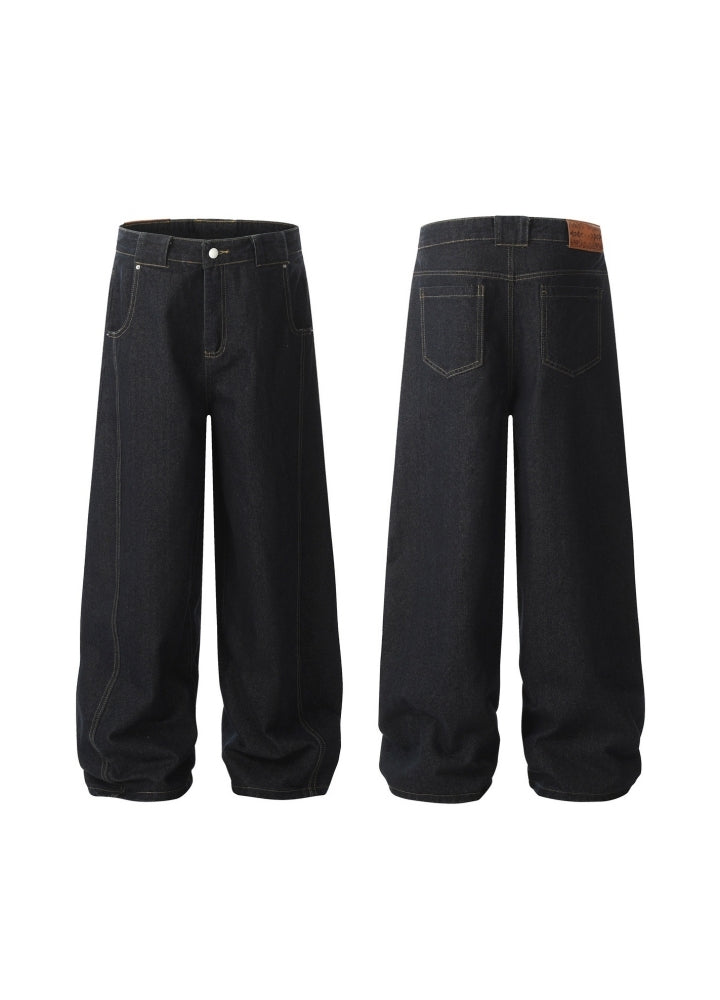 【Mz】Basic wide straight silhouette denim pants  MZ0059