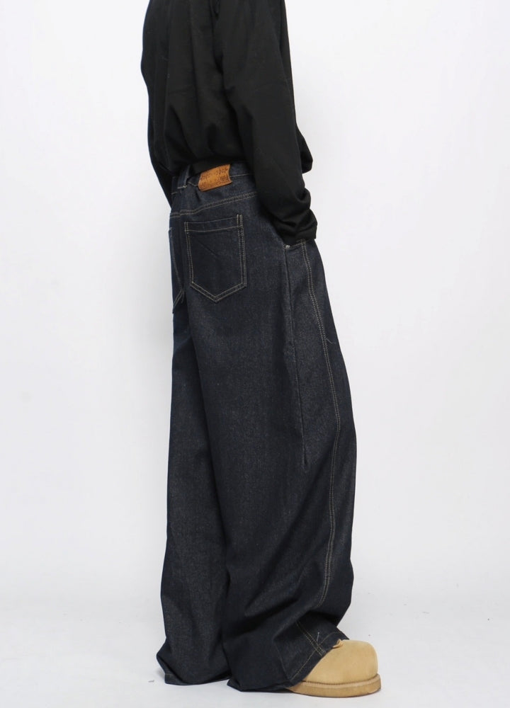 【Mz】Basic wide straight silhouette denim pants  MZ0059