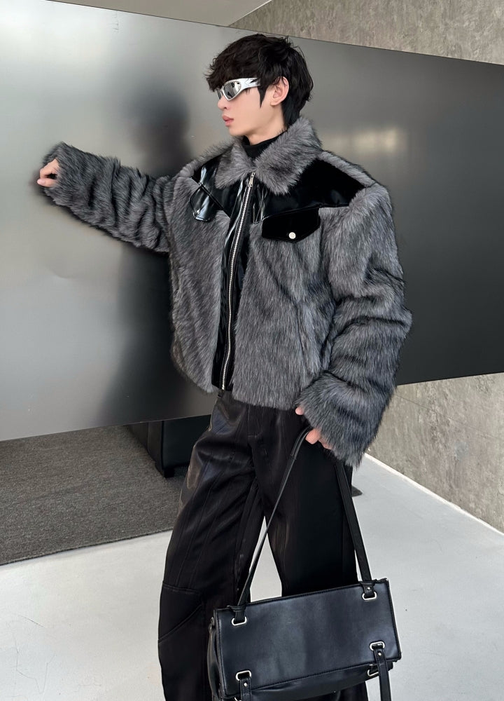 【MARTHENAUT】Gimmick fur design short silhouette wide jacket  MH0059