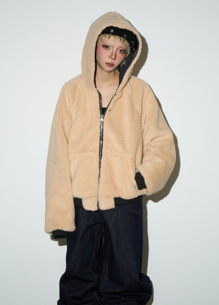 【MICHINNYON】Knit base fabric over full zip jacket  MY0028