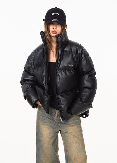 【BLACK BB】Heavy glossy design basic down style jacket  BK0064