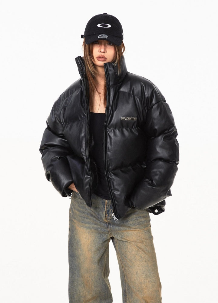 【BLACK BB】Heavy glossy design basic down style jacket  BK0064