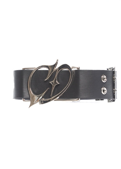 【UNCMHISEX】Silver logo design attack band belt  UX0046