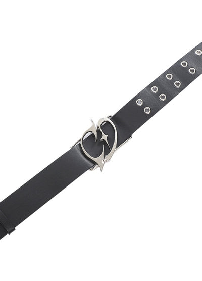 【UNCMHISEX】Silver logo design attack band belt  UX0046