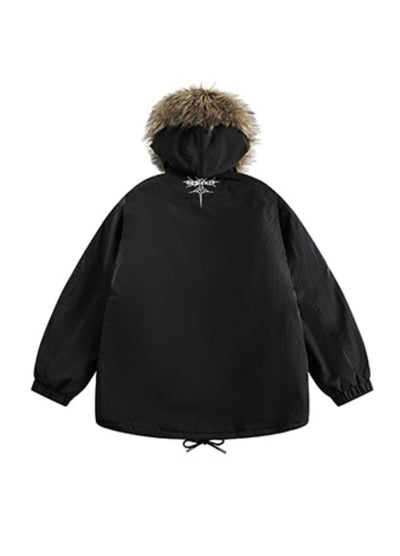 【BLACK BB】Front subculture design loose silhouette fur style jacket  BK0065