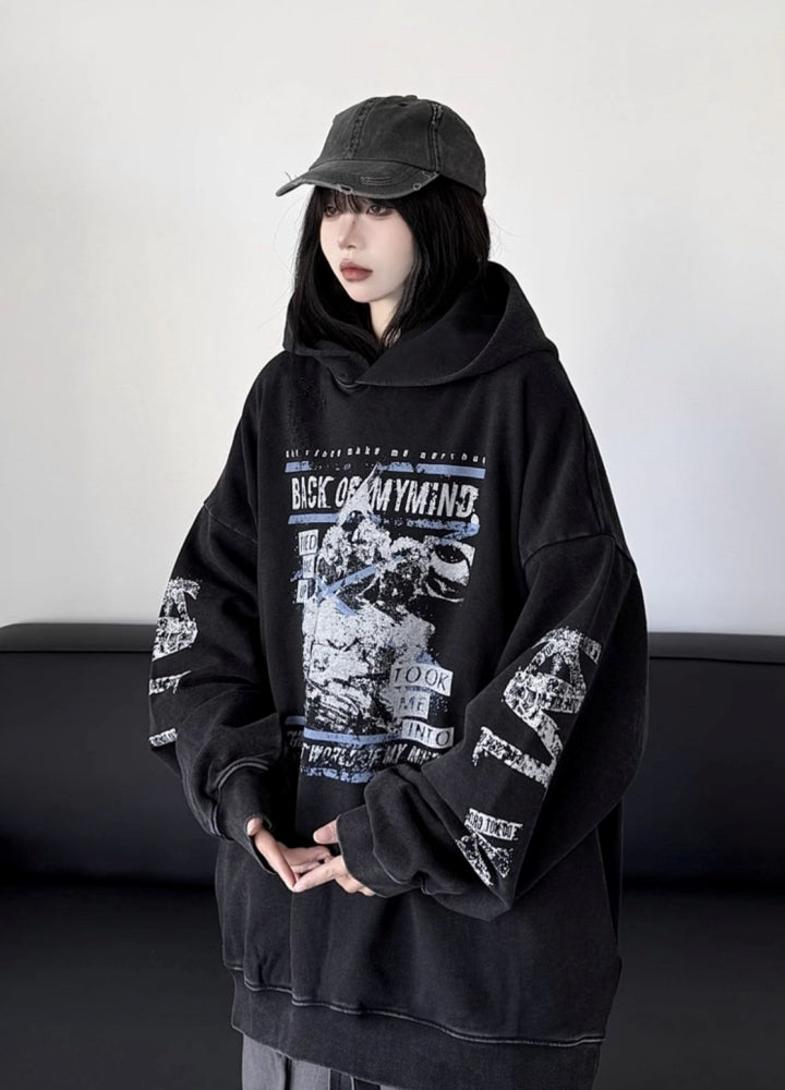 【W3】Front side design casual style oversized silhouette hoodie  WO0097