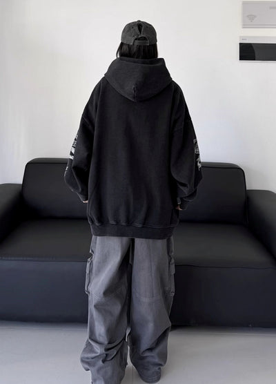 【W3】Front side design casual style oversized silhouette hoodie  WO0097