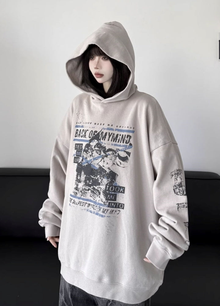 【W3】Front side design casual style oversized silhouette hoodie  WO0097