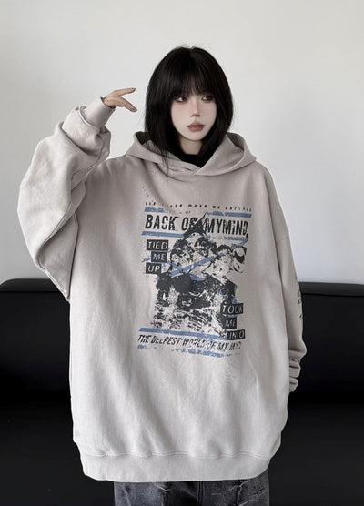 【W3】Front side design casual style oversized silhouette hoodie  WO0097