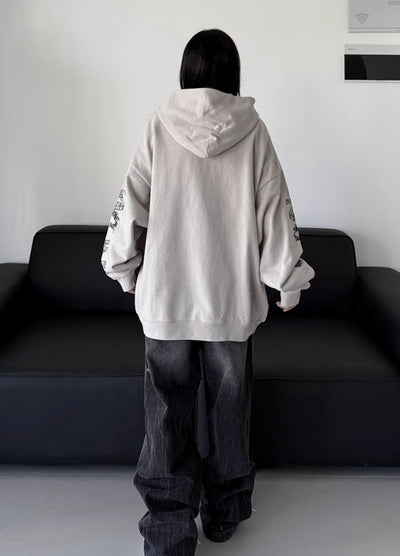 【W3】Front side design casual style oversized silhouette hoodie  WO0097