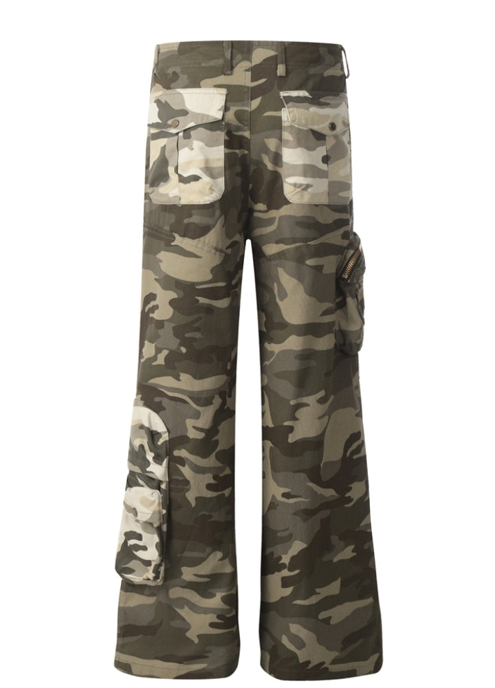 【W3】Gimmick pocket design docking camouflage pants  WO0089