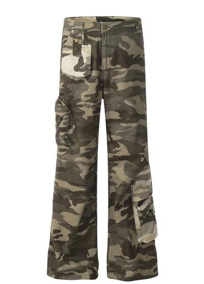 【W3】Gimmick pocket design docking camouflage pants  WO0089