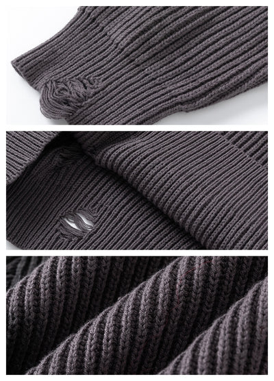 【MR nearly】Random wash line processed tight silhouette knit sweater  MR0155