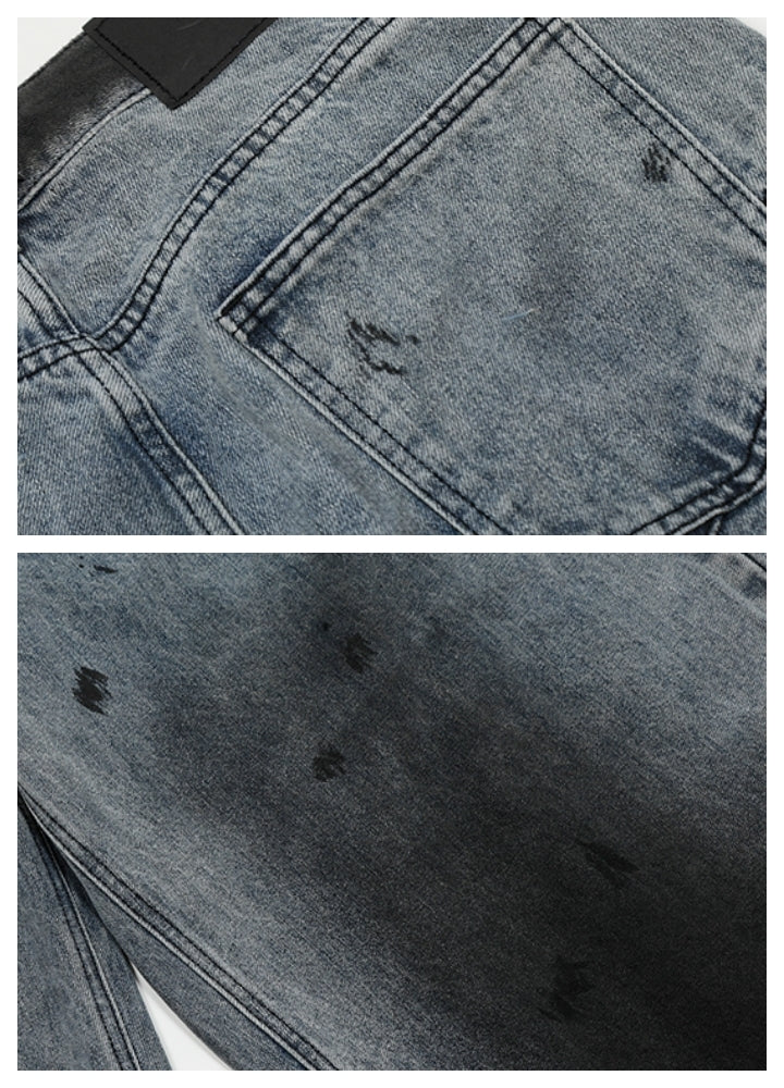 【VINMUK】Gradient wash painted vintage denim pants  VM0019