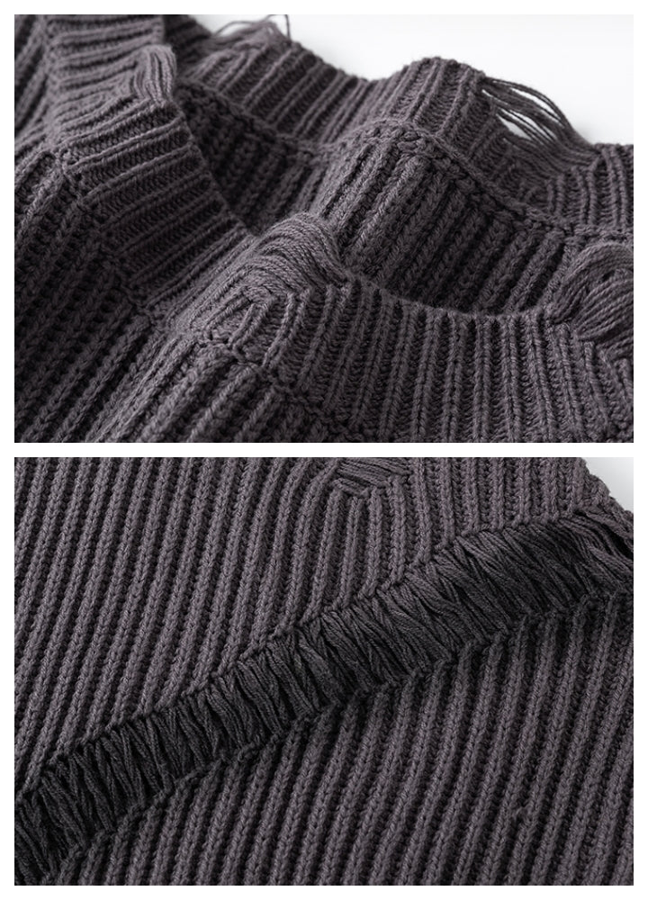 【MR nearly】Random wash line processed tight silhouette knit sweater  MR0155