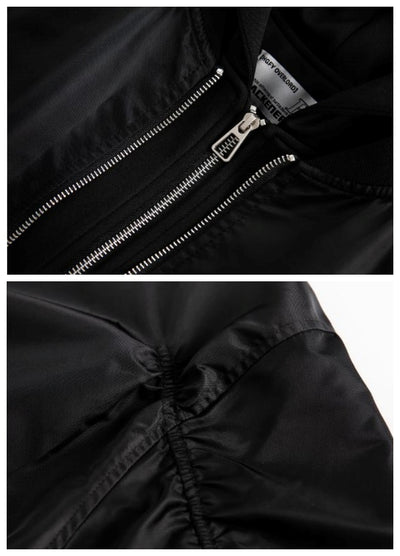 【Blacklists】Double zip gimmick fabric design jacket hoodie  BL0052