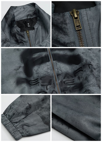 【OVDY】Nylon full zip style dull front design jacket  OD0007