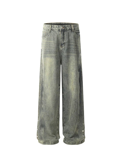 【ACRARDIC】Patch design change wide overwash denim pants  AI0013