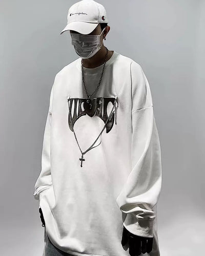 【UUCSCC】Silver Initial Logoyusra Sweatshirt US0021