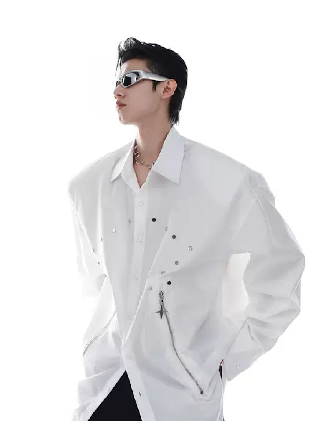 【Culture E】Silver patchment under shirt  CE0037