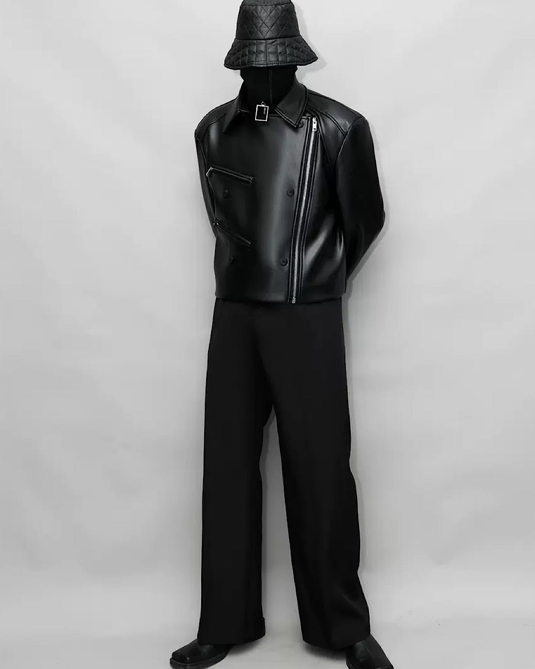 Covered patching leather jacket  HL2832