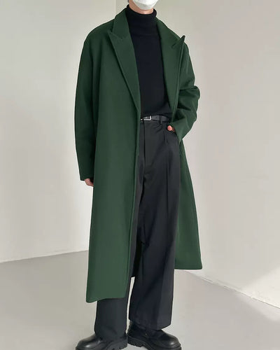 Loose Straight Simple Green Coat HL2826