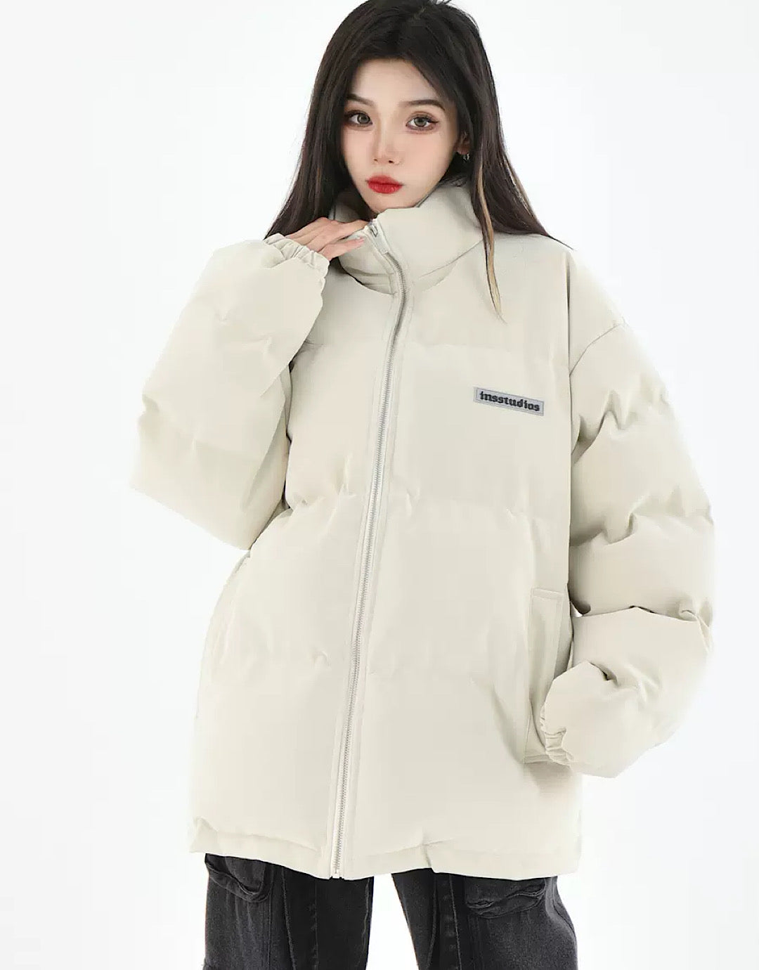 Straight silhouette style down jacket HL2766