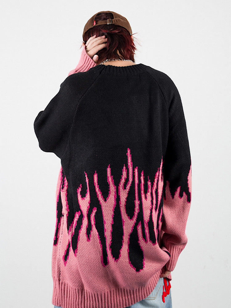 Dirt coloring flame knit HL2702