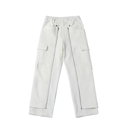 Rolled zipper cargo pants HL2327