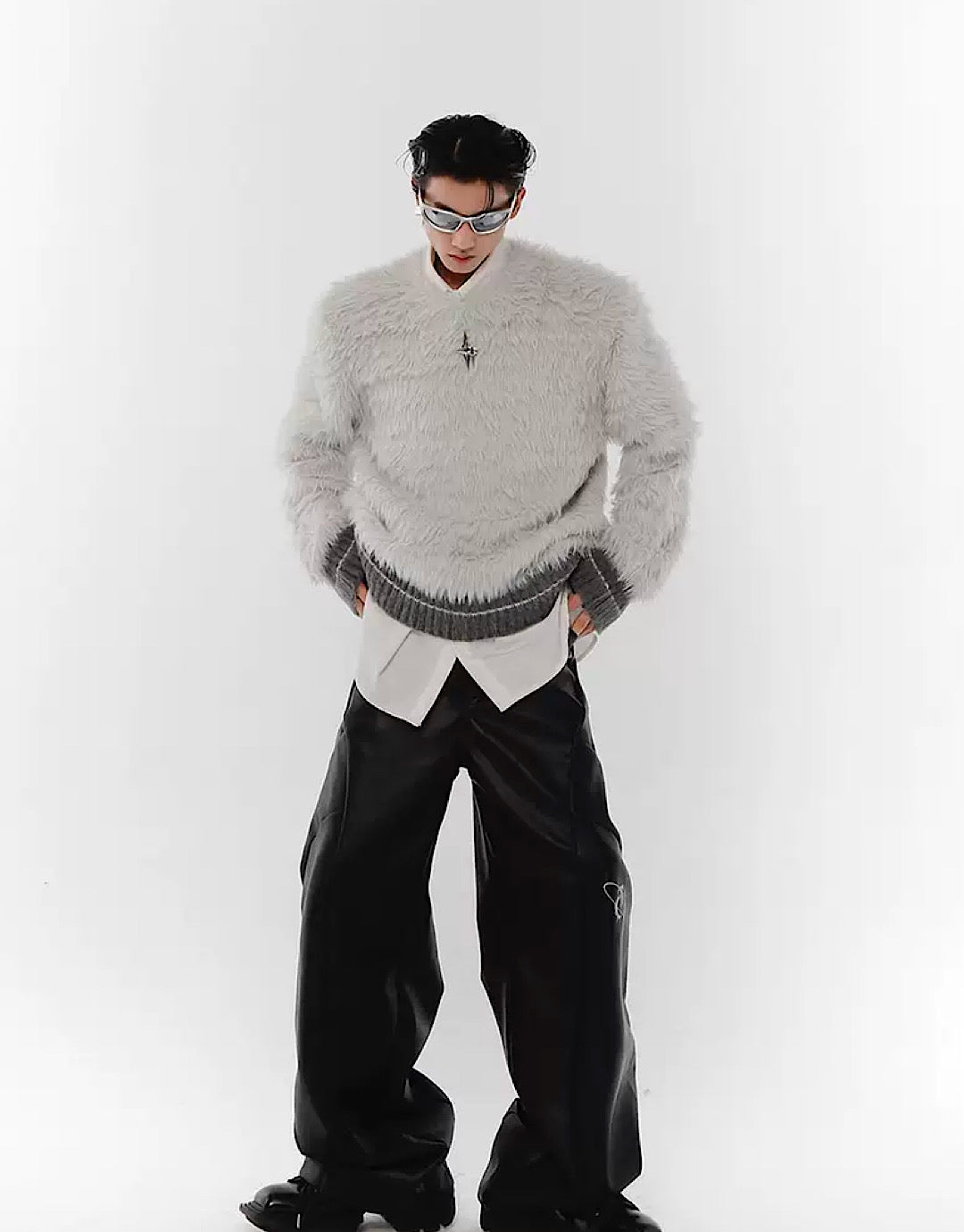 [Culture E] Jacquard Simple Grayish Knit CE0026