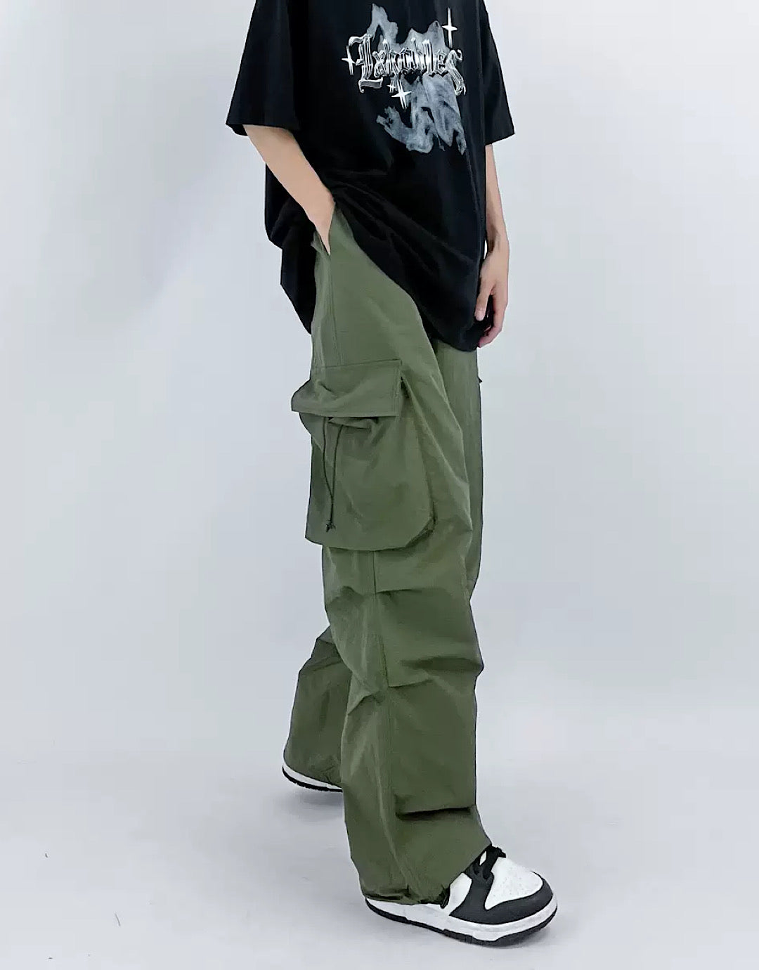 hi lander フェイクレザーパンツ leather cargo pants（HI