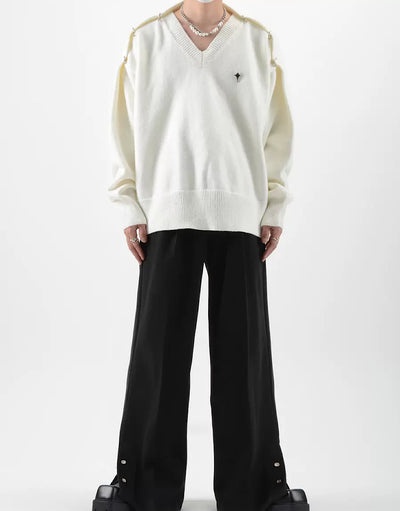 【LUCE GARMENT】Shoulder seam soft sweater  LG0035