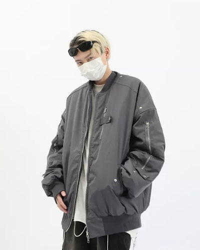【MAXDSTR】Multiple Zipper Textured Jacket  MD0006