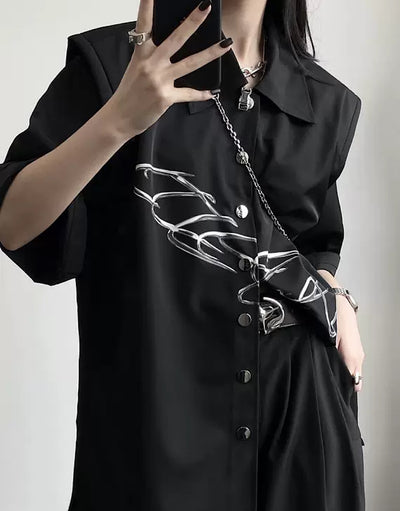 Silver Ouroborosdirt Black Shirt  HL2565