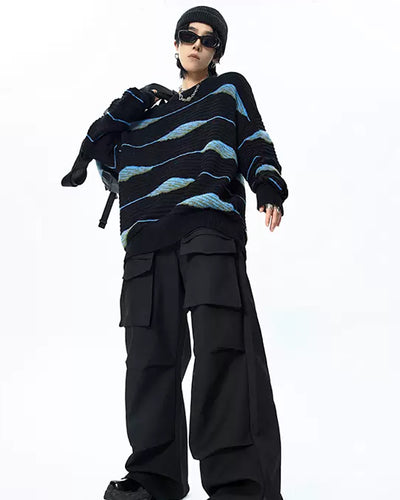 [0-CROWORLD] Wave Water Around Sweater CR0023