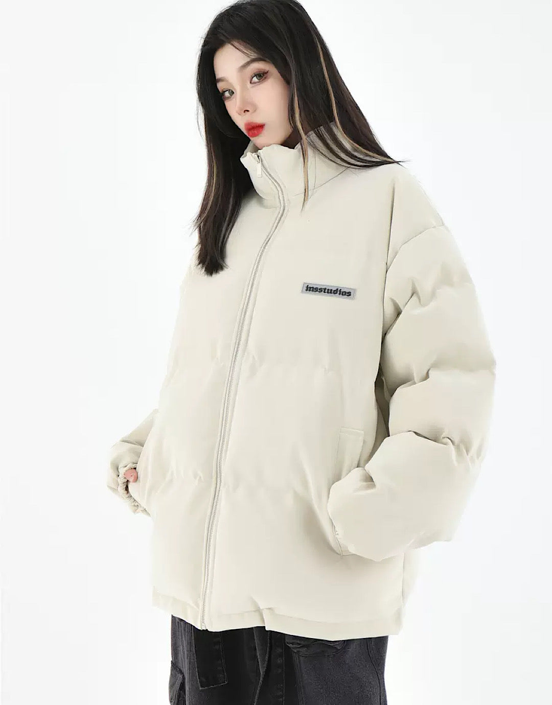Straight silhouette style down jacket HL2766