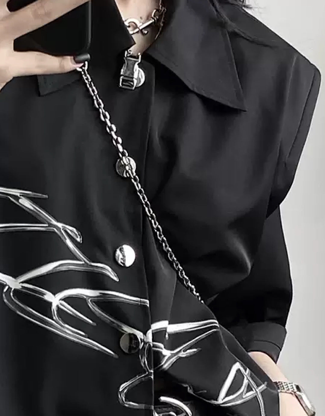 Silver Ouroborosdirt Black Shirt  HL2565
