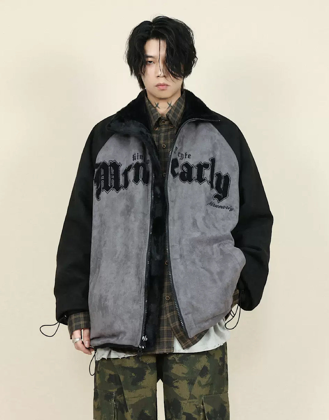 【MR nearly】Initial Logo Backcover Jacket MR0014