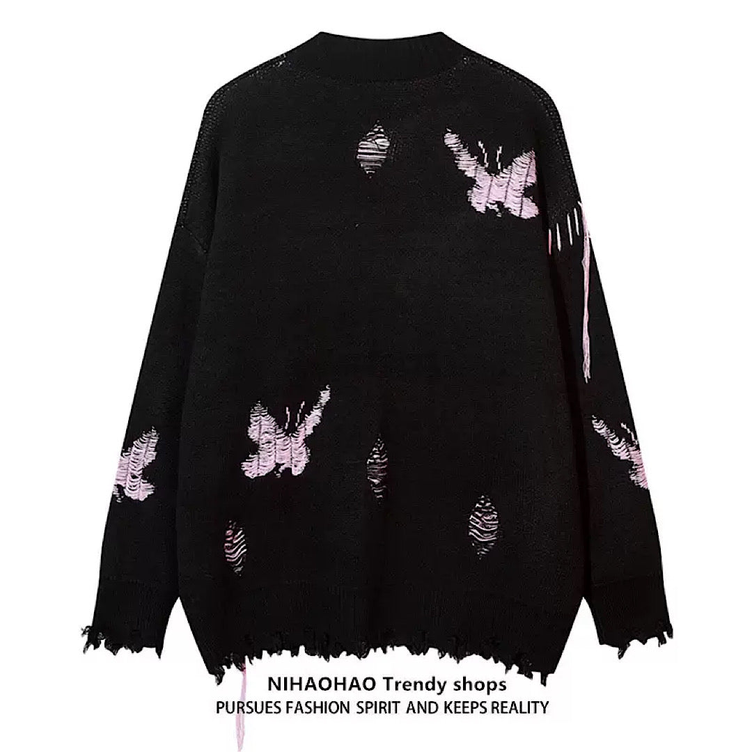[NIHAOHAO] Butterfly destroyed damage cardigan NH0010