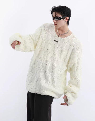 [Culture E] Hoonet ring white sweater CE0022