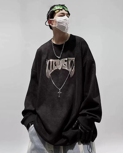 【UUCSCC】Silver Initial Logoyusra Sweatshirt US0021