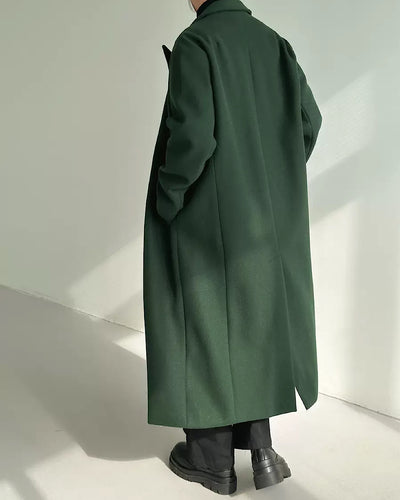 Loose Straight Simple Green Coat HL2826