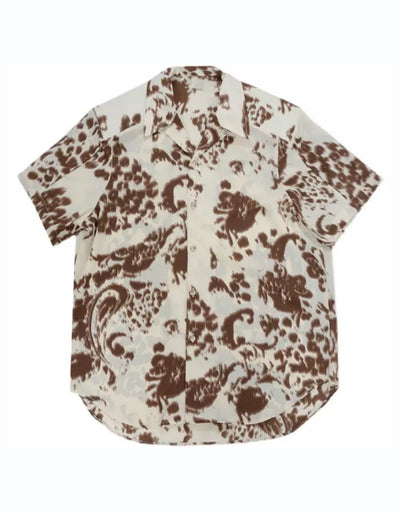 【LUCE GARMENT】Pattern reattachment Leopard shirt LG0009