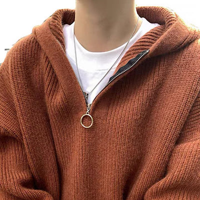 Single color half zip sweater HL2696