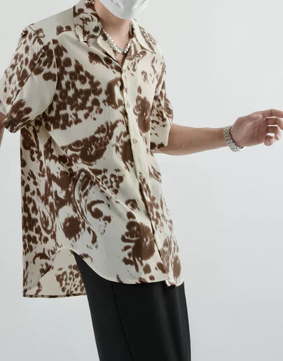 【LUCE GARMENT】Pattern reattachment Leopard shirt  LG0009